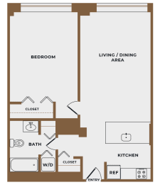 1 bed, 1 bath, 665 sqft, $2,075