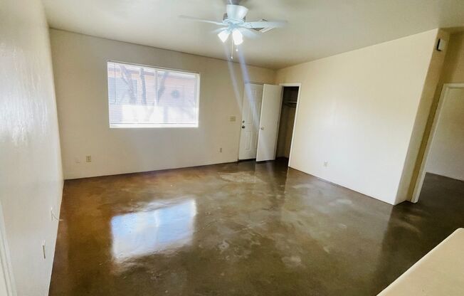 Single Family Home Style Unit w/ A/C, High Ceilings and Large Backyard!!