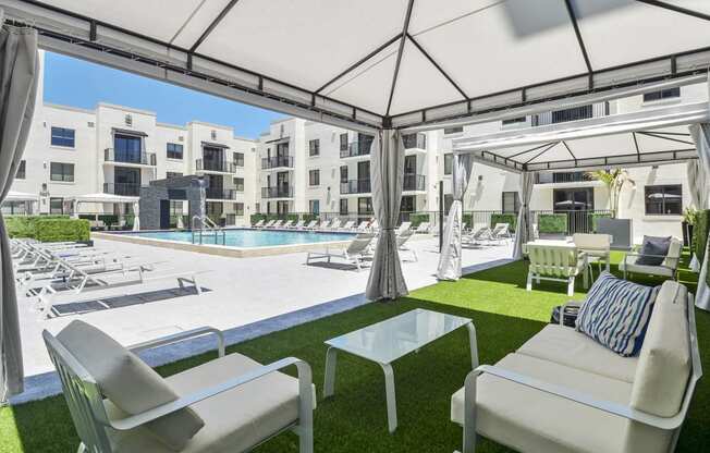 outdoor private cabana | District West Gables Apartments in West Miami, Florida