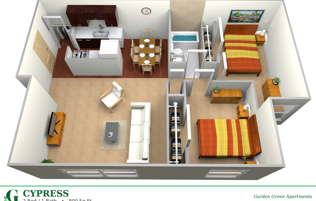2 beds, 1 bath, 800 sqft, $1,375, Unit 475-104