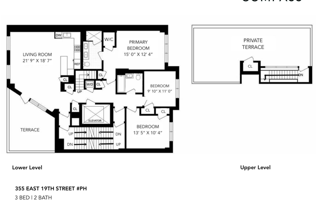 3 beds, 2 baths, 1,952 sqft, $12,995, Unit PH