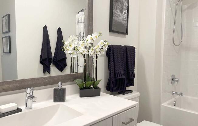 Bathroom with sink at Elevate Apartments, Madison, Wisconsin