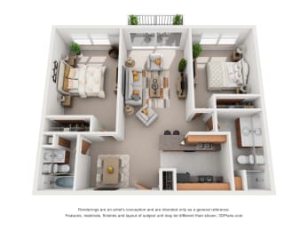 2 beds, 2 baths, 1,020 sqft, $1,618
