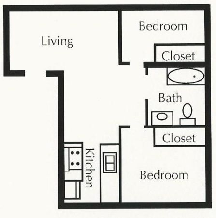 2 beds, 1 bath, 808 sqft, $1,650, Unit 106*