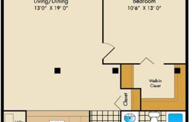 1 bed, 1 bath, 744 sqft, $1,495