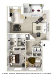 2 beds, 2 baths, 964 sqft, $1,774