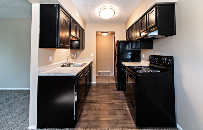 Remodeled kitchen at Maple View Apartments, Omaha, NE