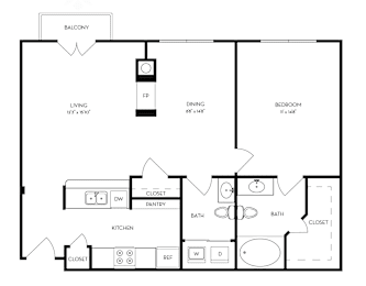 1 bed, 1 bath, 891 sqft, $1,606