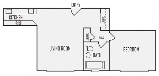 1 bed, 1 bath, 504 sqft, $938