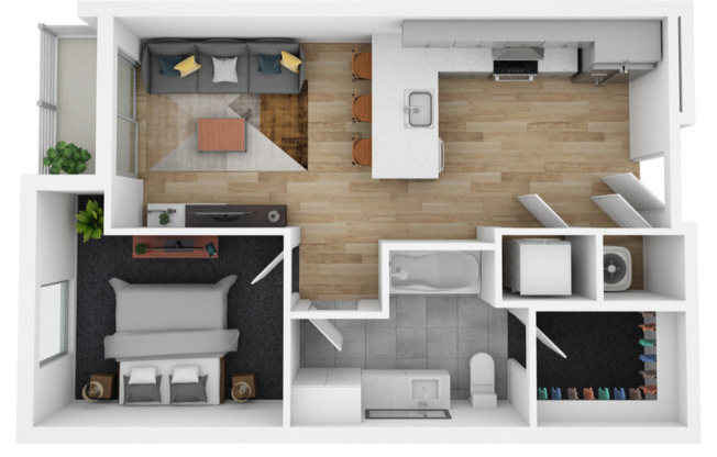 1 bed, 1 bath, 604 sqft, $1,745