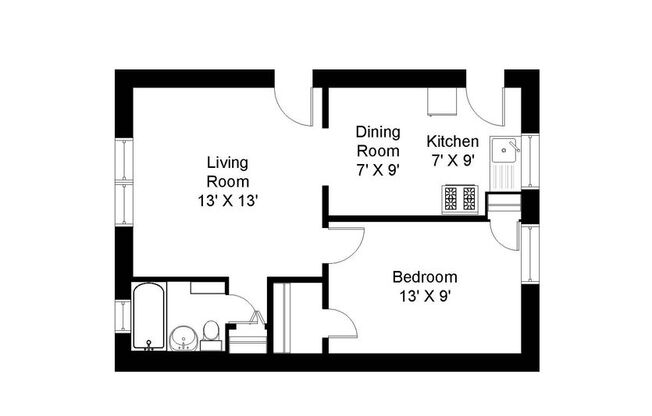 1 bed, 1 bath, 460 sqft, $1,895, Unit 1944-2M
