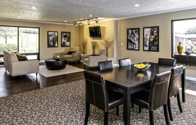 Clubhouse seating area at Club at Highland Park Apartments, Omaha, NE