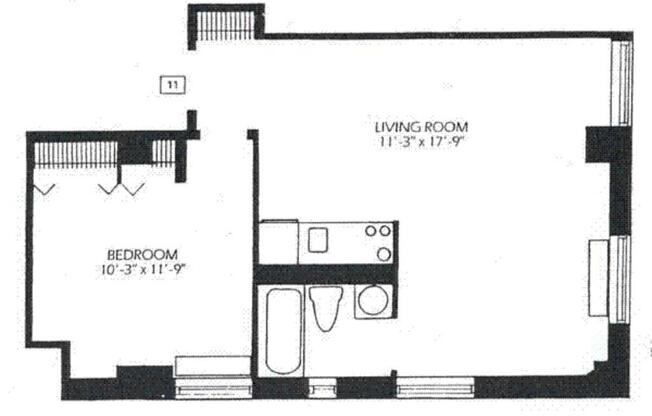 1 bed, 1 bath, 600 sqft, $4,350, Unit 1511