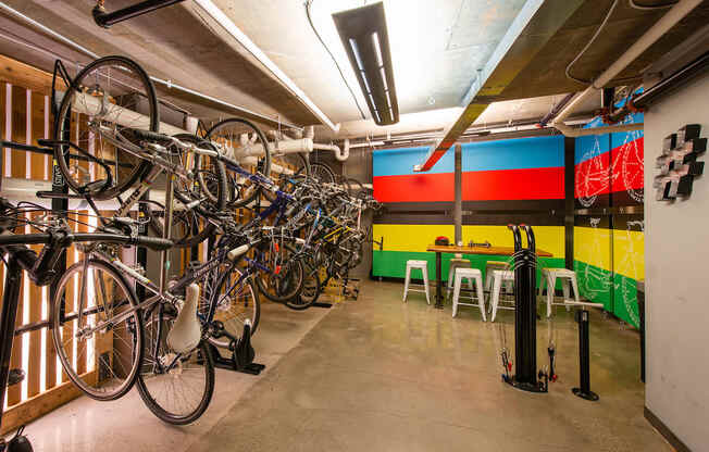 Bike Storage and Repair Station at Fahrenheit Apartments, Washington