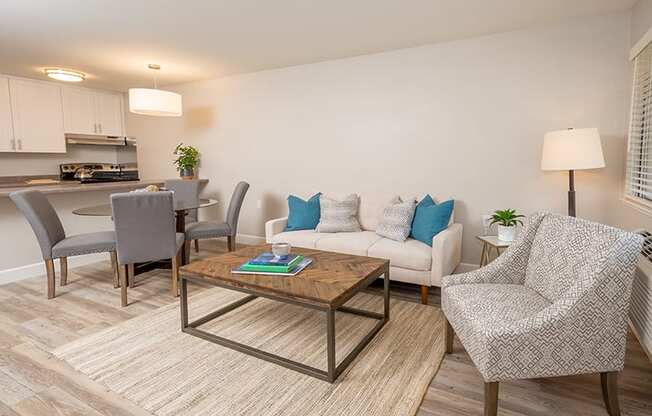 Luxury Apartments in Pleasant Hill CA - Ellinwood - Living Room with Wood-Style Flooring