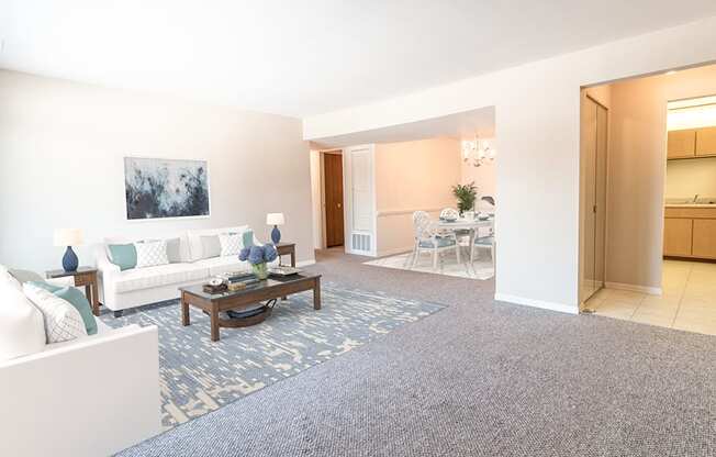 open concept floor plan at fox hill glen apartments