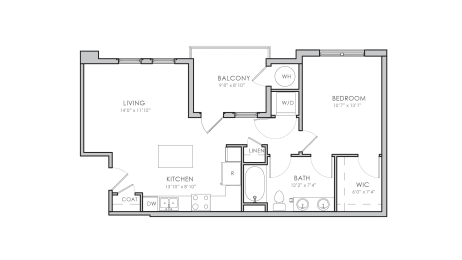 1 bed, 1 bath, 741 sqft, $1,535