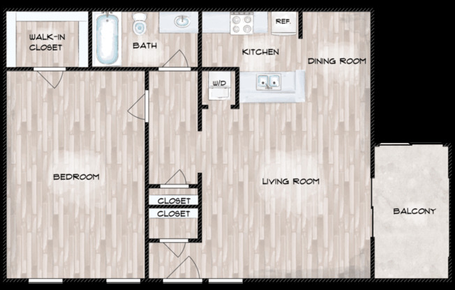 1 bed, 1 bath, 730 sqft, $1,075