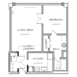 1 bed, 1 bath, 593 sqft, $2,060