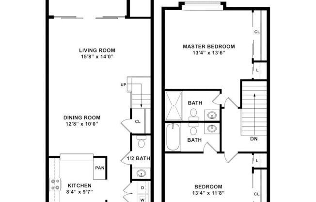 2 beds, 2.5 baths, 1,213 sqft, $2,375