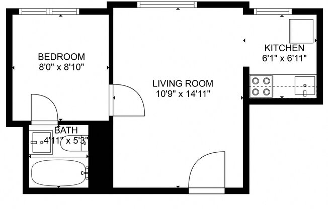 1 bed, 1 bath, 725 sqft, $925