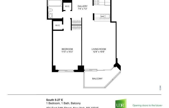 1 bed, 1 bath, 675 sqft, $4,835, Unit S12E