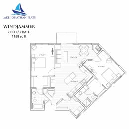 2 beds, 2 baths, 1,188 sqft, $2,205