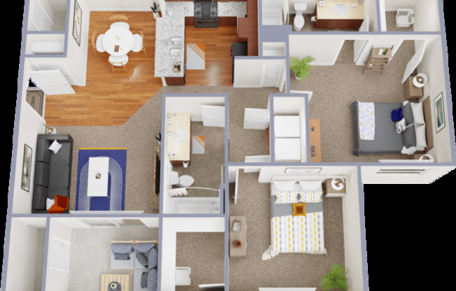 2 beds, 2 baths, 1,027 sqft, $1,491