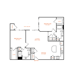 2 beds, 2 baths, 1,331 sqft, $1,745