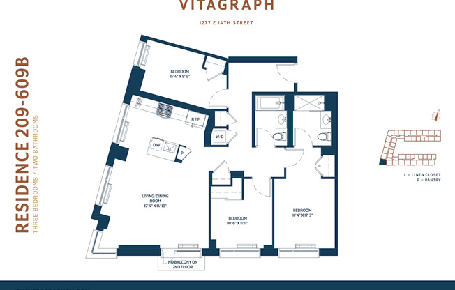 3 beds, 2 baths, 1,264 sqft, $4,495, Unit 209B