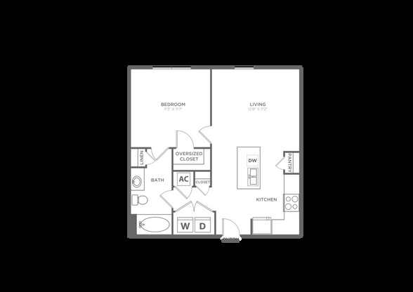 1 bed, 1 bath, 626 sqft, $1,516