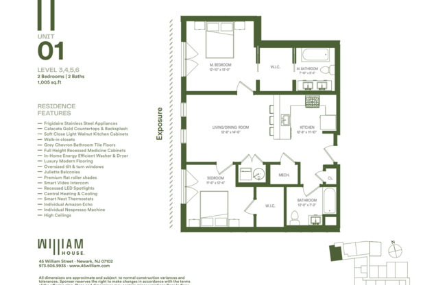 2 beds, 2 baths, 1,005 sqft, $3,071, Unit 201