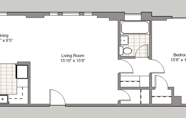 1 bed, 1 bath, 650 sqft, $1,335, Unit 101