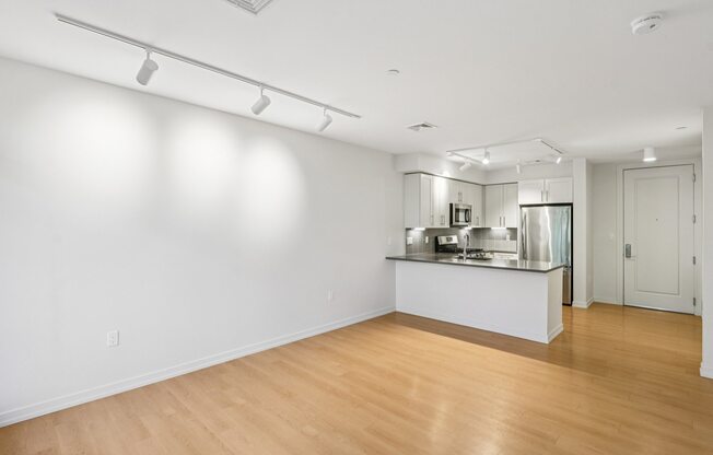 Kitchen area with a counter at Park77 Apartments, Cambridge, MA, 02138