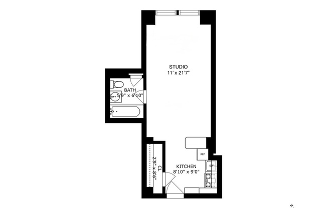 Studio, 1 bath, $2,725, Unit 8A