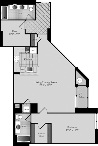 1 bed, 1 bath, 1,216 sqft, $4,323, Unit 307