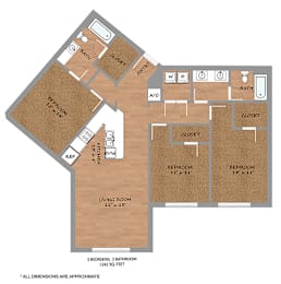 3 beds, 2 baths, 1,242 sqft, $1,875