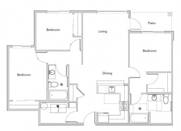3 beds, 2 baths, 1,252 sqft, $2,451