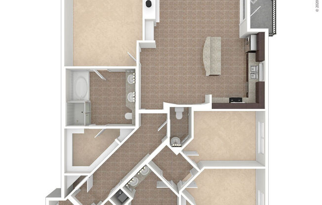 2 beds, 2.5 baths, 1,876 sqft, $4,129