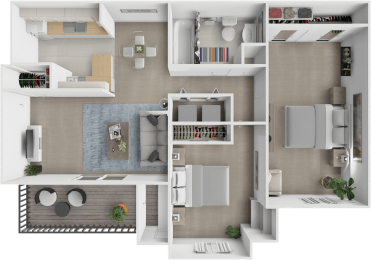2 beds, 1 bath, 894 sqft, $1,130