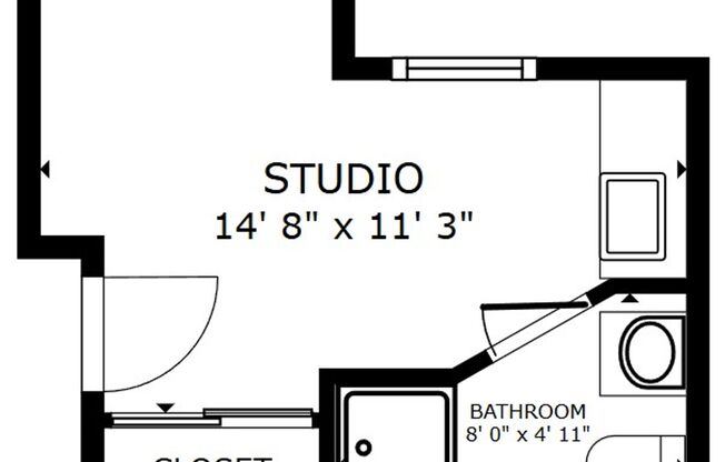 Studio, 1 bath, 180 sqft, $1,199, Unit Unit 406