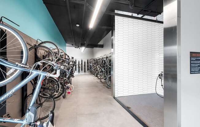 a room filled with lots of bikes