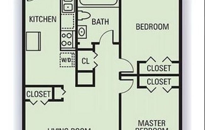 2 beds, 1 bath, 850 sqft, $1,396, Unit F12