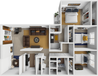 3 beds, 2 baths, 1,400 sqft, $1,525