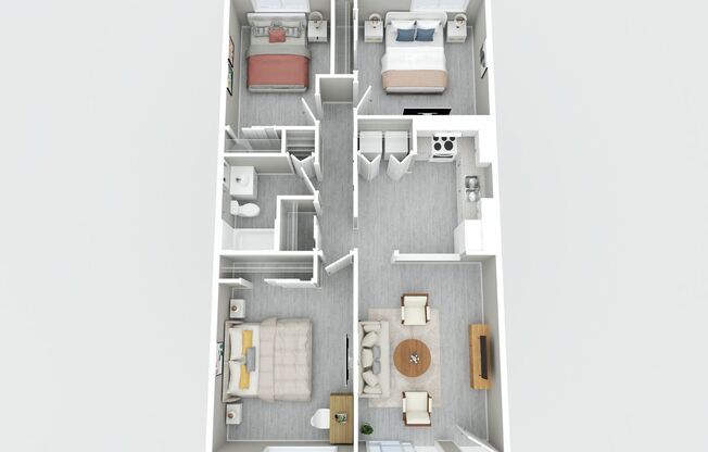 3 beds, 1 bath, 912 sqft, $1,399, Unit 1004 - 106