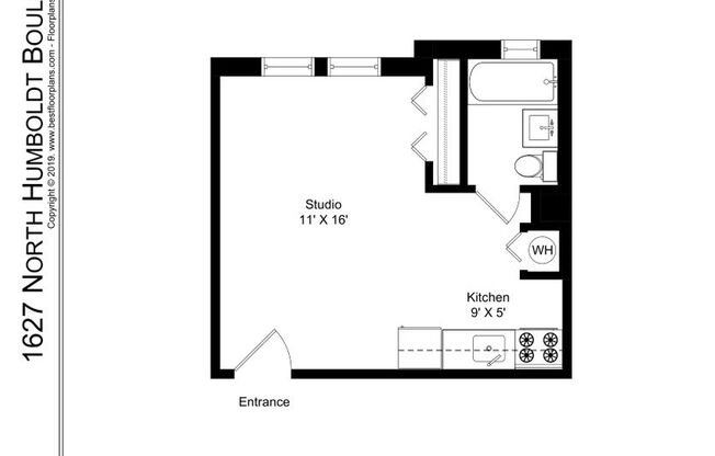 Studio, 1 bath, 332 sqft, $1,250, Unit 3C