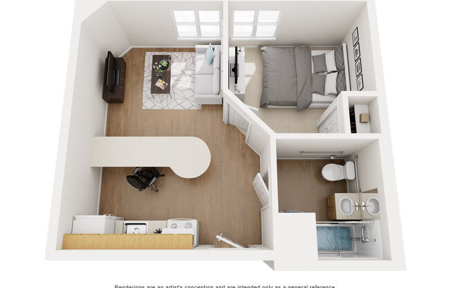 1 bed, 1 bath, 426 sqft, $854