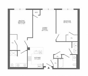 2 beds, 2 baths, 1,222 sqft, $3,460