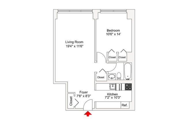 1 bed, 1 bath, 650 sqft, $5,000, Unit 7D
