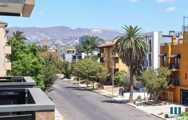 Upper-Level Patio View of Hollywood Sign